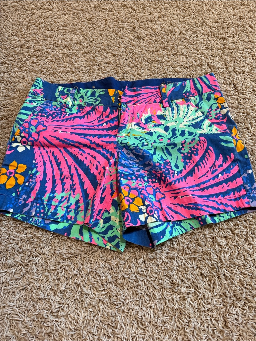 Lilly Pulitzer Women’s Navy Multicolor Tropical Print Shorts